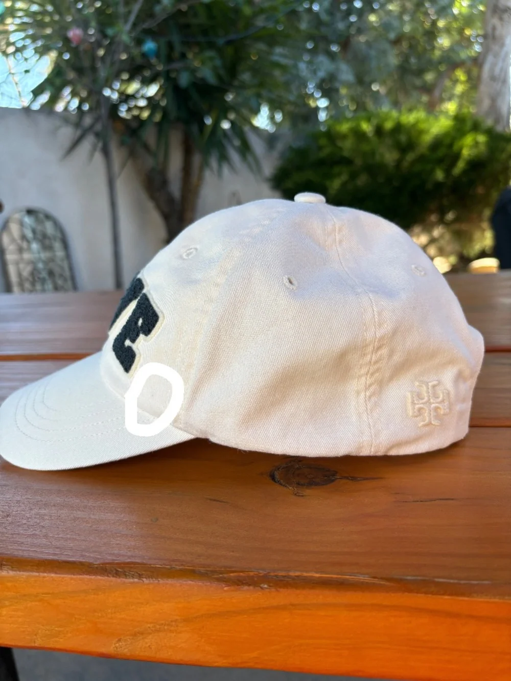 Tory Sport x Tory Burch Love Baseball Cap Cream and Blue